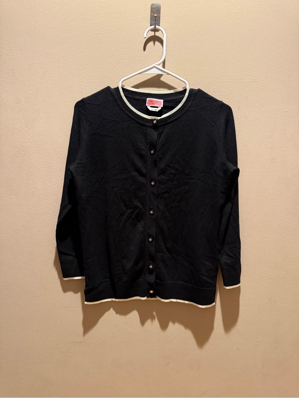 kate spade Black Cardigan with White Contrast Trim
